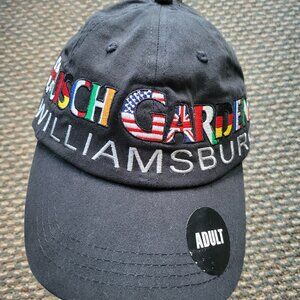 Vintage Busch Gardens Williamsburg Hat World Flags Spell Out All Over 90s NWT T1